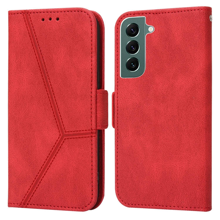 For Samsung Galaxy S22+ 5G Embossing Stripe RFID Leather Phone Case