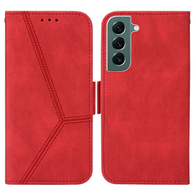 For Samsung Galaxy S22+ 5G Embossing Stripe RFID Leather Phone Case