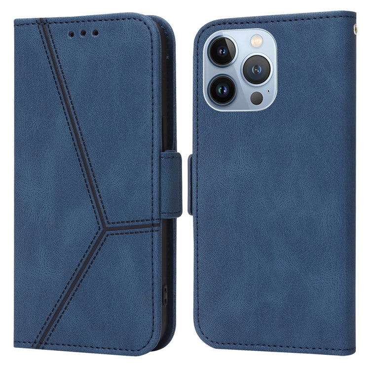 For iPhone 14 Pro Max Embossing Stripe RFID Leather Phone Case