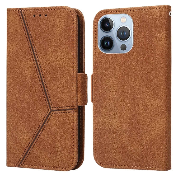 For iPhone 14 Pro Embossing Stripe RFID Leather Phone Case