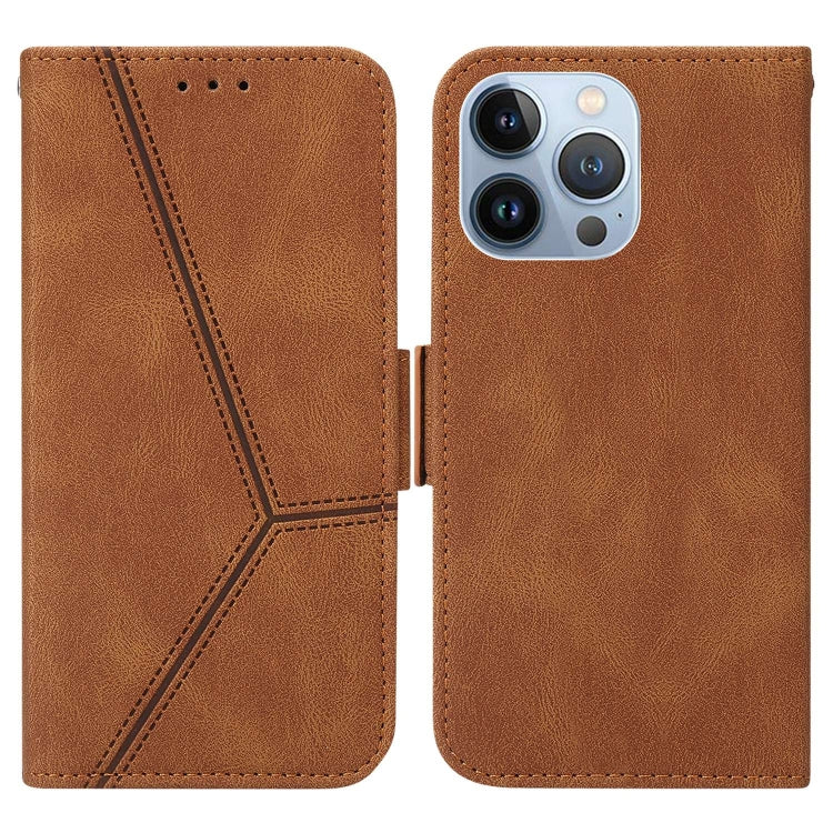 For iPhone 14 Pro Embossing Stripe RFID Leather Phone Case