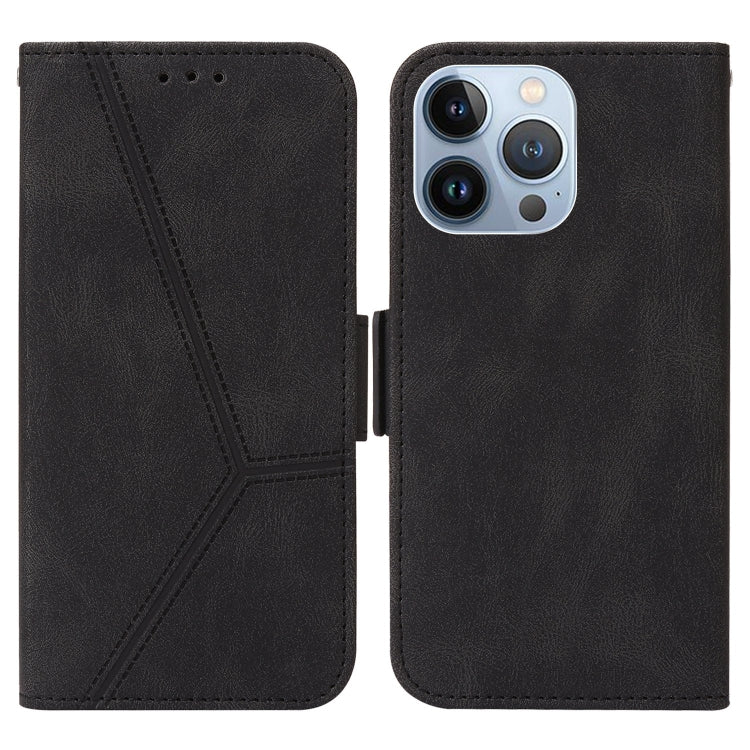 For iPhone 14 Pro Embossing Stripe RFID Leather Phone Case