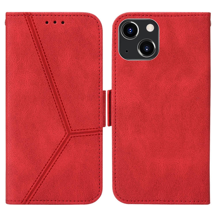 For iPhone 14 Plus Embossing Stripe RFID Leather Phone Case