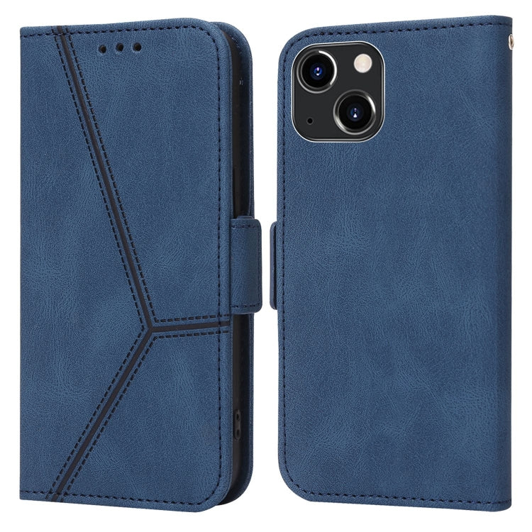 For iPhone 14 Plus Embossing Stripe RFID Leather Phone Case