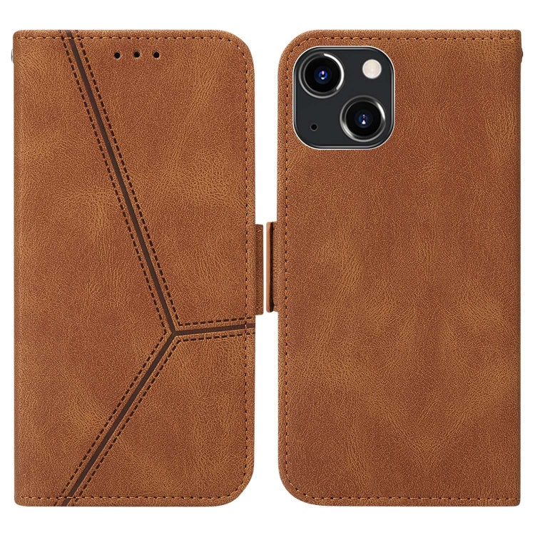 For iPhone 14 Embossing Stripe RFID Leather Phone Case