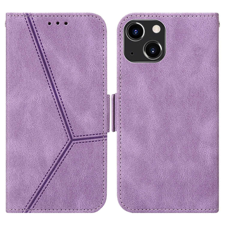For iPhone 14 Embossing Stripe RFID Leather Phone Case