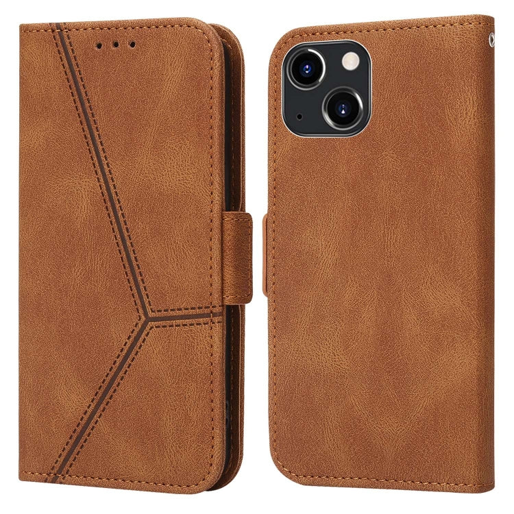 For iPhone 13 Embossing Stripe RFID Leather Phone Case
