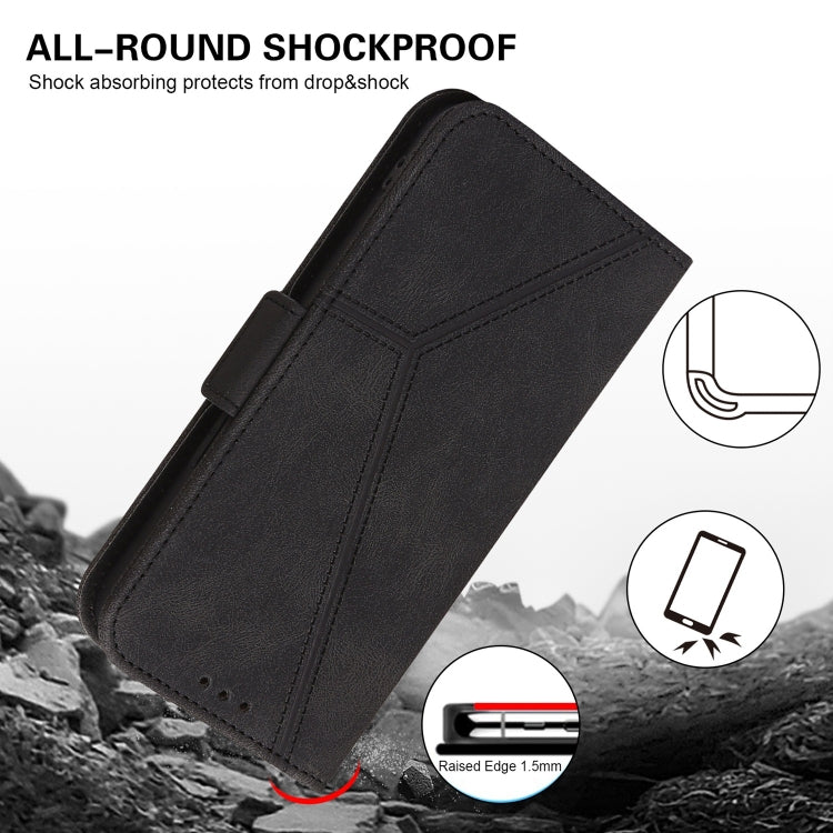For iPhone 13 Embossing Stripe RFID Leather Phone Case