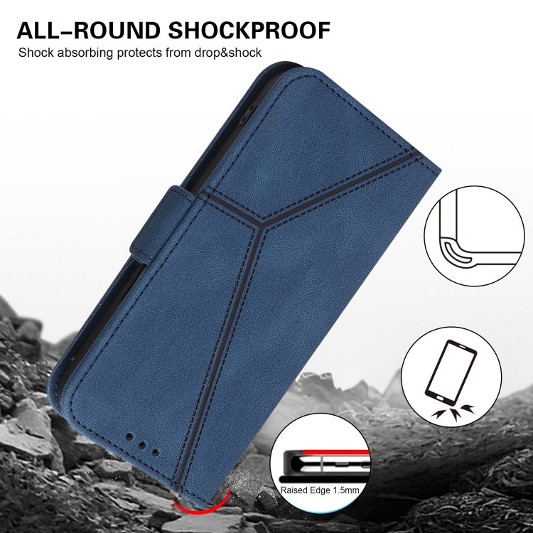 For iPhone 13 mini Embossing Stripe RFID Leather Phone Case
