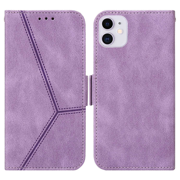 For iPhone 12 mini Embossing Stripe RFID Leather Phone Case