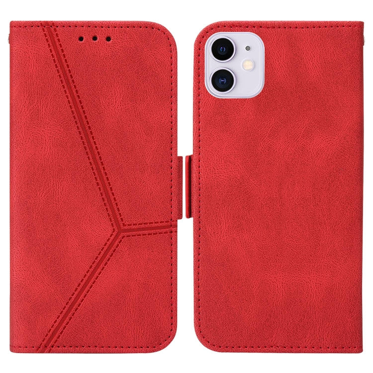 For iPhone 12 mini Embossing Stripe RFID Leather Phone Case