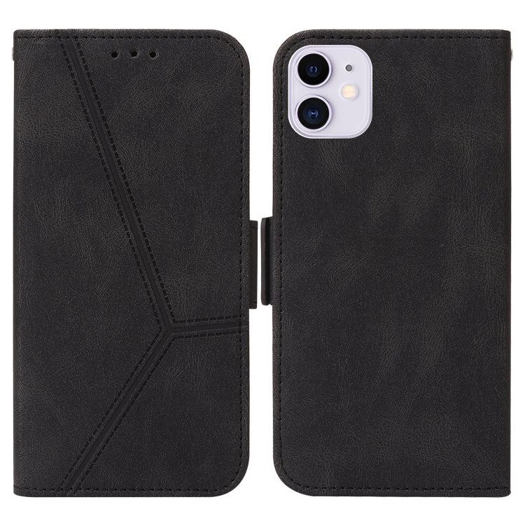 For iPhone 11 Embossing Stripe RFID Leather Phone Case