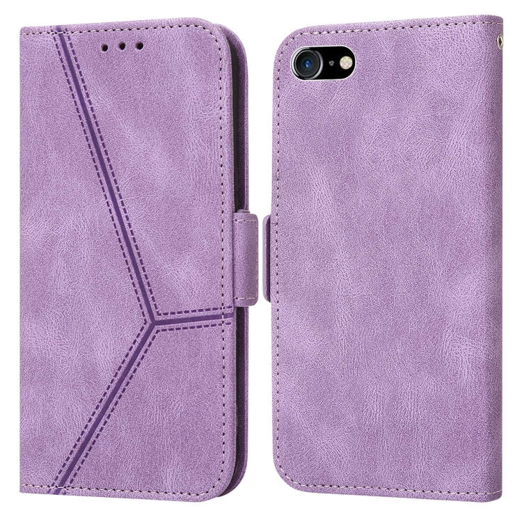 For iPhone SE 2022 / SE 2020 / 8 / 7 Embossing Stripe RFID Leather Phone Case