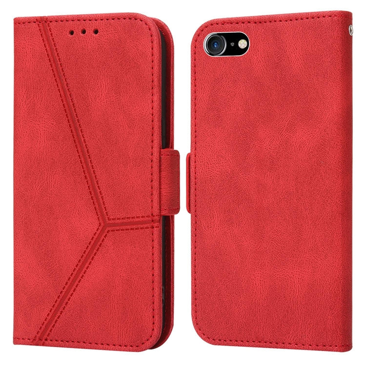 For iPhone SE 2022 / SE 2020 / 8 / 7 Embossing Stripe RFID Leather Phone Case