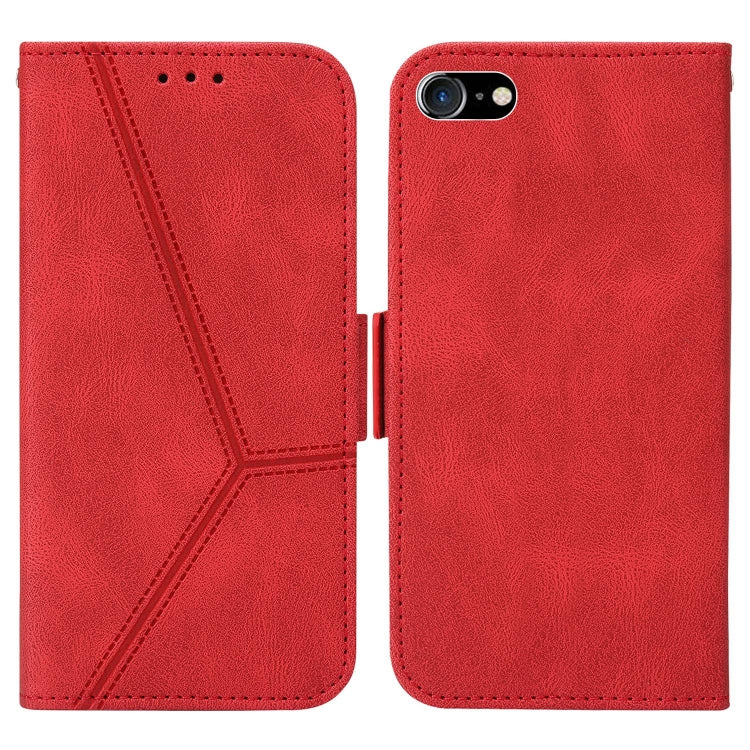 For iPhone SE 2022 / SE 2020 / 8 / 7 Embossing Stripe RFID Leather Phone Case