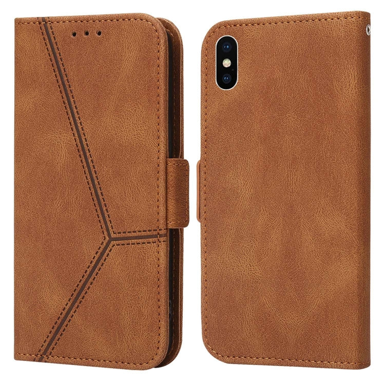 For iPhone X / XS Embossing Stripe RFID Leather Phone Case