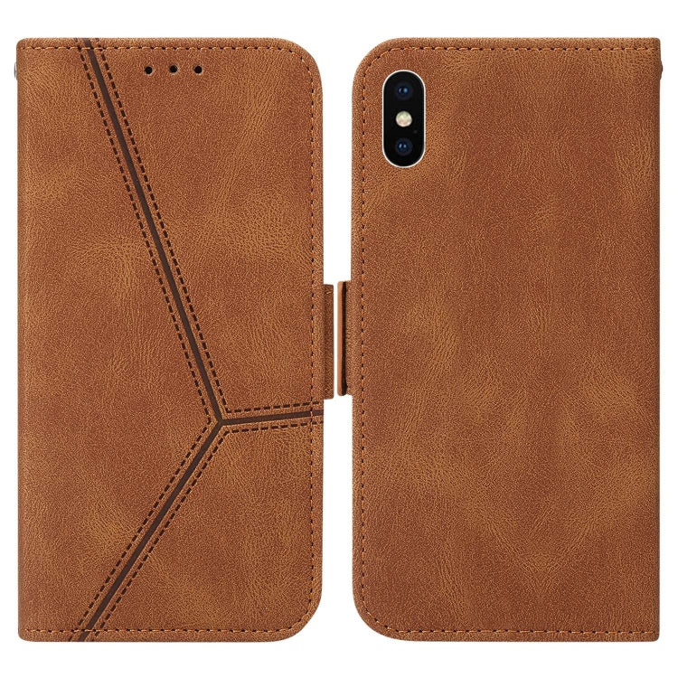 For iPhone X / XS Embossing Stripe RFID Leather Phone Case
