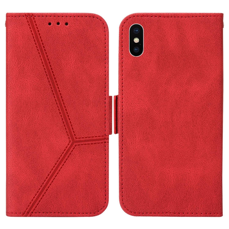For iPhone X / XS Embossing Stripe RFID Leather Phone Case