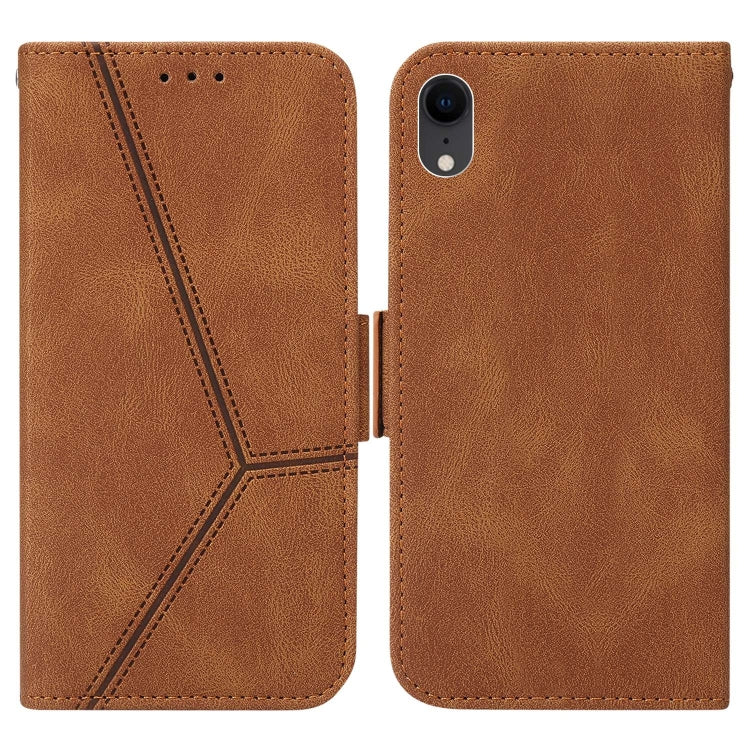 For iPhone XR Embossing Stripe RFID Leather Phone Case
