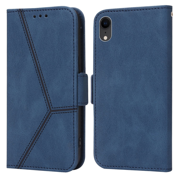 For iPhone XR Embossing Stripe RFID Leather Phone Case