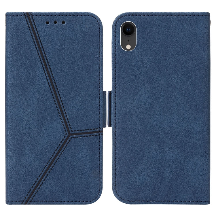 For iPhone XR Embossing Stripe RFID Leather Phone Case