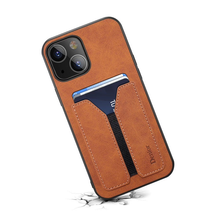 For iPhone 13 Denior Elastic Card Slot PU + TPU Phone Case