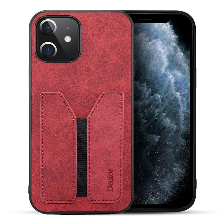 For iPhone 12 Denior Elastic Card Slot PU + TPU Phone Case