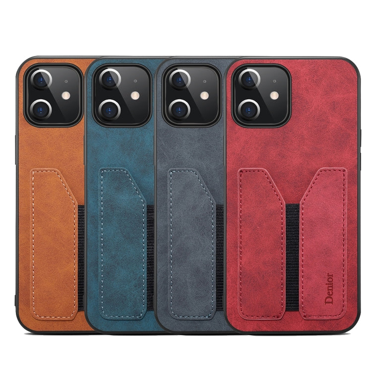 For iPhone 12 Denior Elastic Card Slot PU + TPU Phone Case