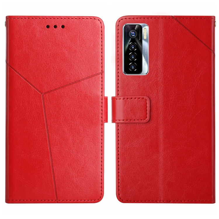 For Tecno Camon 17 Pro HT01 Y-shaped Pattern Flip Leather Phone Case
