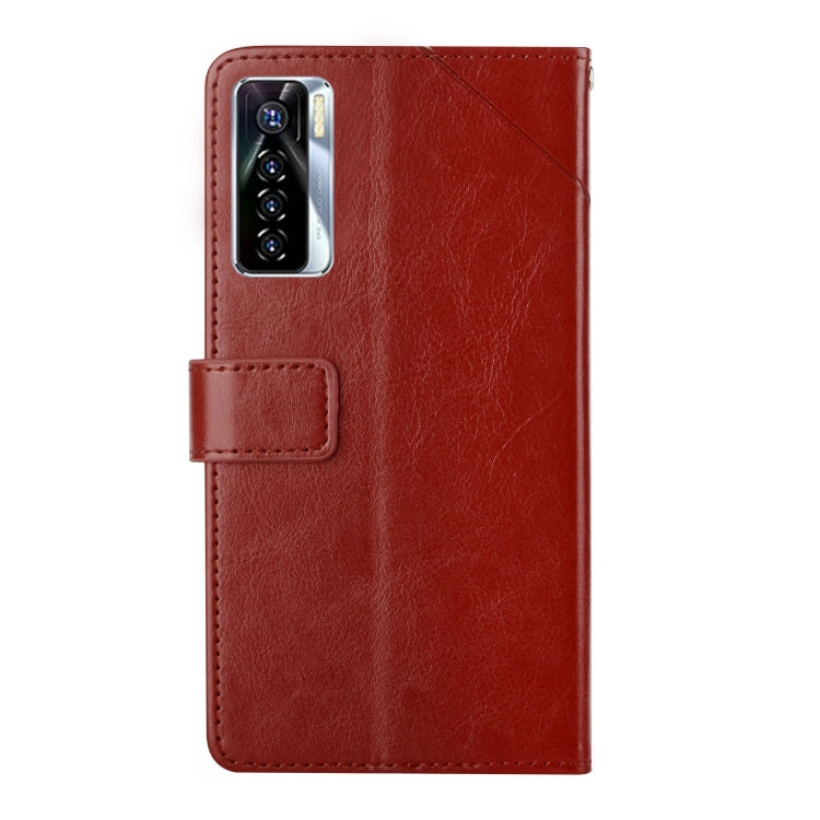 For Tecno Camon 17 Pro HT01 Y-shaped Pattern Flip Leather Phone Case
