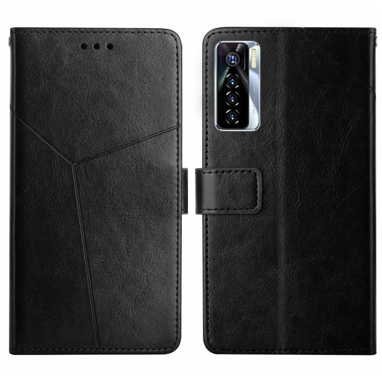 For Tecno Camon 17 Pro HT01 Y-shaped Pattern Flip Leather Phone Case