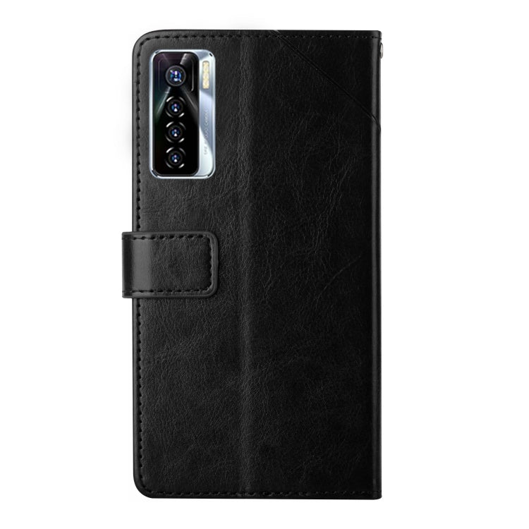 For Tecno Camon 17 Pro HT01 Y-shaped Pattern Flip Leather Phone Case