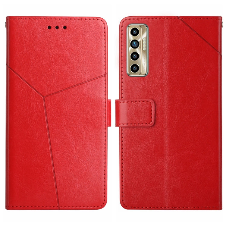 For Tecno Camon 17P HT01 Y-shaped Pattern Flip Leather Phone Case