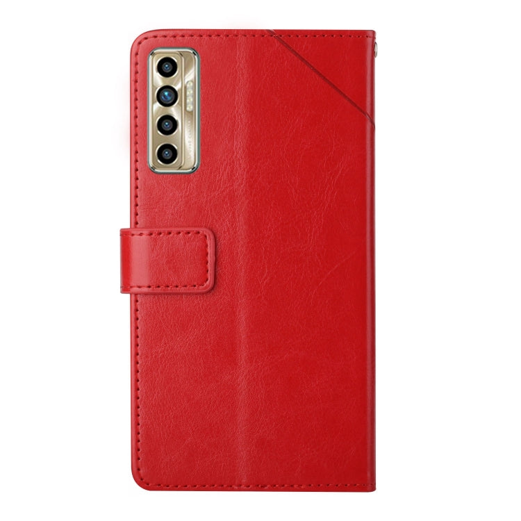 For Tecno Camon 17P HT01 Y-shaped Pattern Flip Leather Phone Case