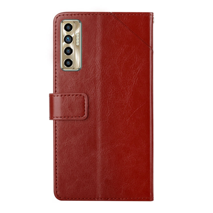 For Tecno Camon 17P HT01 Y-shaped Pattern Flip Leather Phone Case