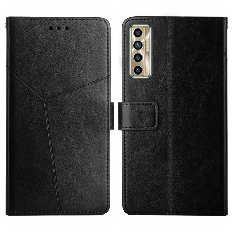 For Tecno Camon 17P HT01 Y-shaped Pattern Flip Leather Phone Case