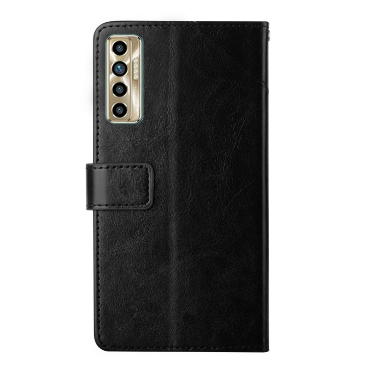 For Tecno Camon 17P HT01 Y-shaped Pattern Flip Leather Phone Case