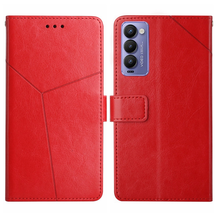 For Tecno Camon 18P HT01 Y-shaped Pattern Flip Leather Phone Case