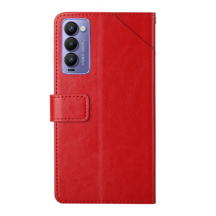 For Tecno Camon 18P HT01 Y-shaped Pattern Flip Leather Phone Case