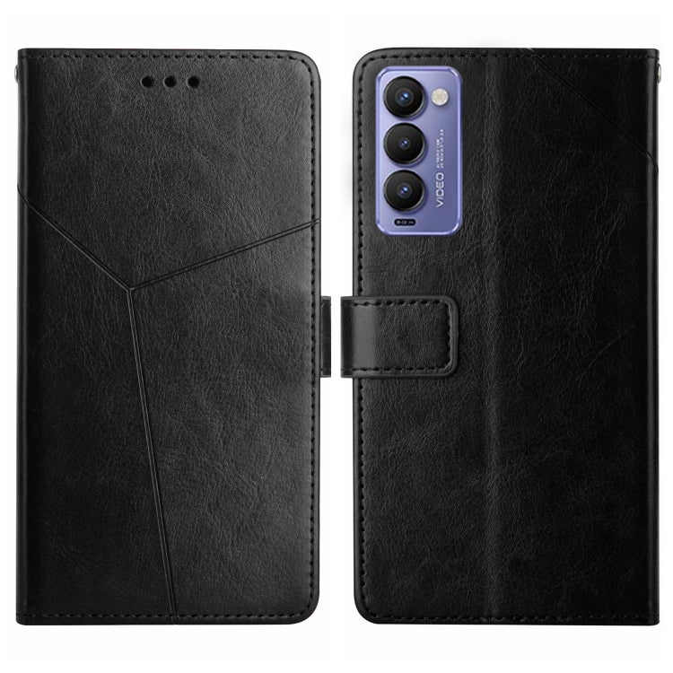 For Tecno Camon 18P HT01 Y-shaped Pattern Flip Leather Phone Case