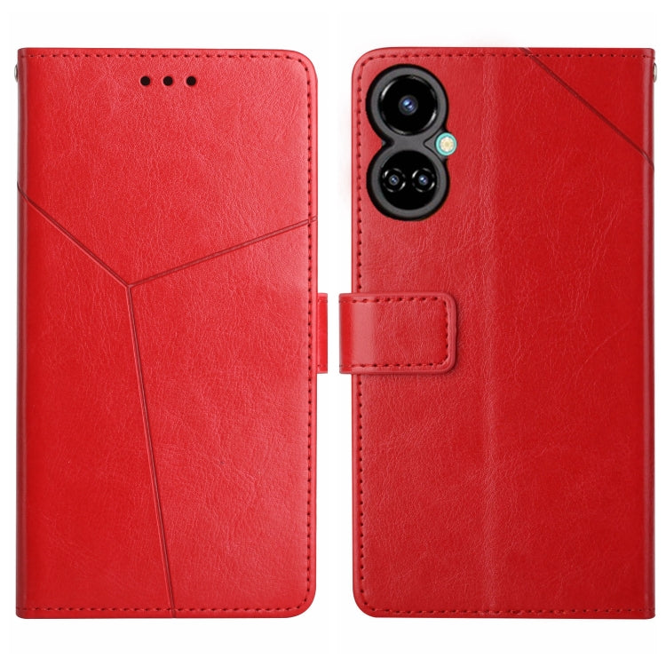 For Tecno Camon 19 4G HT01 Y-shaped Pattern Flip Leather Phone Case