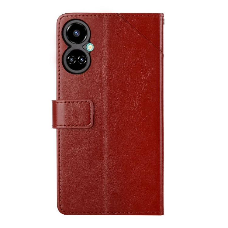 For Tecno Camon 19 4G HT01 Y-shaped Pattern Flip Leather Phone Case