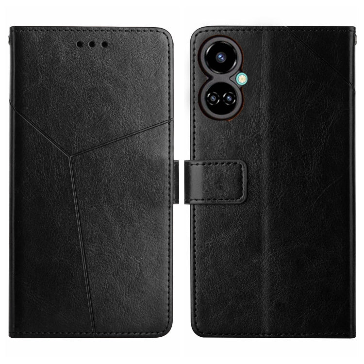 For Tecno Camon 19 4G HT01 Y-shaped Pattern Flip Leather Phone Case