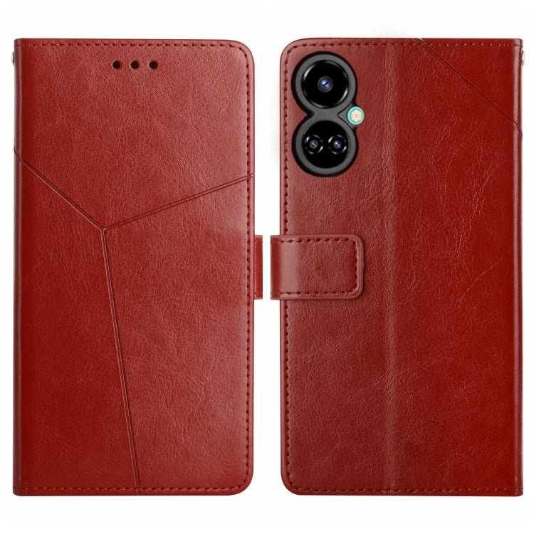 For Tecno Camon 19 Pro 4G/5G HT01 Y-shaped Pattern Flip Leather Phone Case
