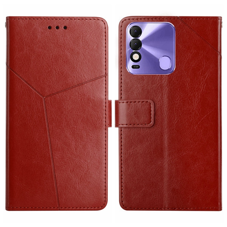 For Tecno Spark 8 HT01 Y-shaped Pattern Flip Leather Phone Case