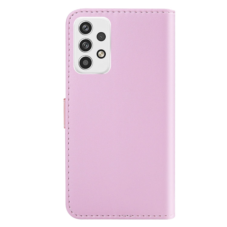 For Samsung Galaxy M23 5G Tricolor Stitching Horizontal Flip Leather Phone Case