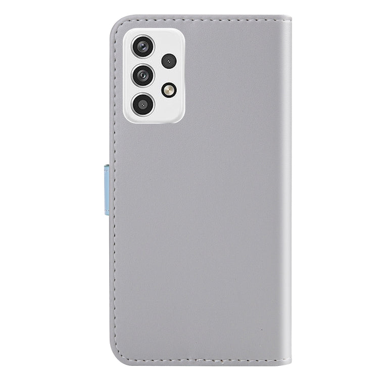 For Samsung Galaxy M23 5G Tricolor Stitching Horizontal Flip Leather Phone Case