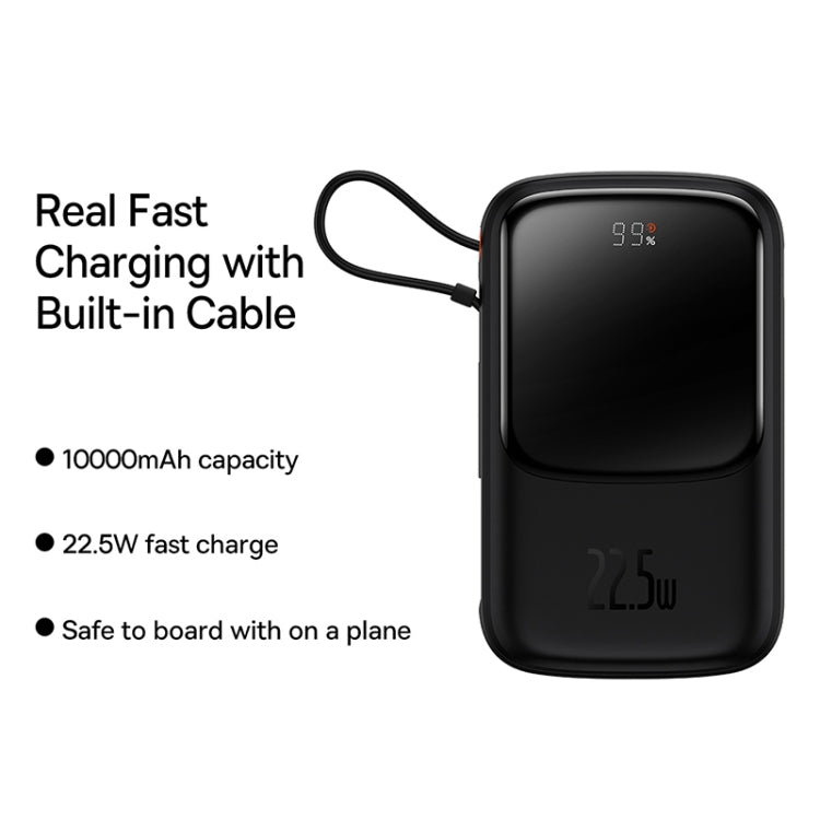 Baseus Qpow Pro PPQD020101 10000mAh 22.5W  Type-C Edition Digital Display Fast Charge Power Bank(Black)