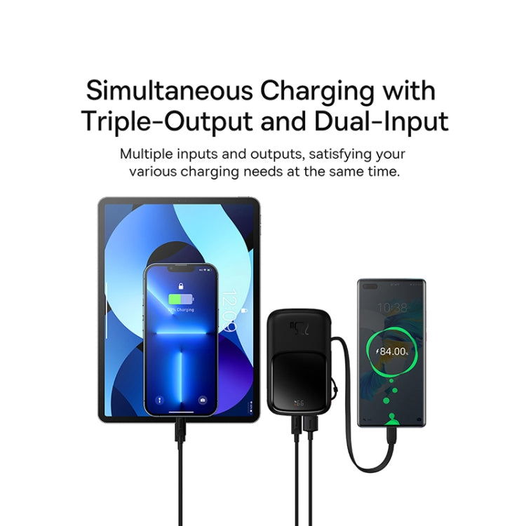 Baseus Qpow Pro PPQD020101 10000mAh 22.5W  Type-C Edition Digital Display Fast Charge Power Bank(Black)