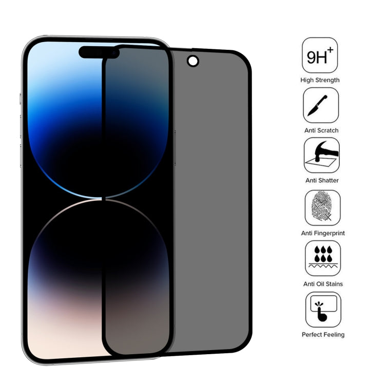 For iPhone 14 Pro 25pcs Anti-peeping Plasma Oil Coated High Aluminum Wear-resistant Tempered Glass Film